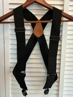 Duluth Trading Mens Regular Adjustable Side Clip Suspenders Black Heavy Duty